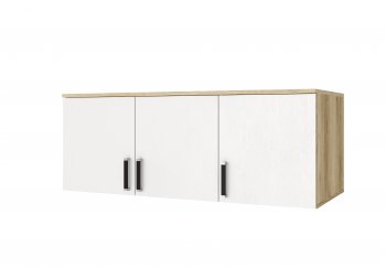 Шкаф Лагуна с антресолью делано/белый (Текс) в Советском - sovetskij.mebel-e96.ru