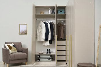 Гардеробная/шкаф 2200*1706 мм Ларго №3 Кашемир (Миф) в Советском - sovetskij.mebel-e96.ru