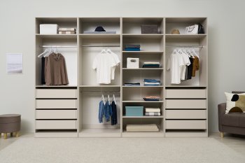 Гардеробная/шкаф 3200 мм Ларго №2 открытая Кашемир (Миф) в Советском - sovetskij.mebel-e96.ru