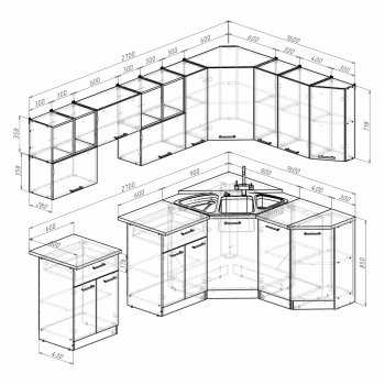 Кухонный гарнитур Лариса оптима 5 2700х1600 мм (Герда) в Советском - sovetskij.mebel-e96.ru