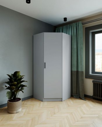 Шкаф угловой Ларс (угол скос), ЛДСП Серый камень (Микон) в Советском - sovetskij.mebel-e96.ru