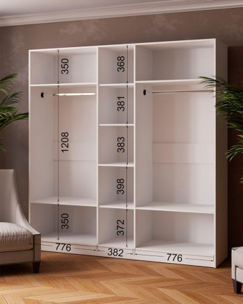 Шкаф 2000 мм Ларс с зеркалом белый (Микон) в Советском - sovetskij.mebel-e96.ru