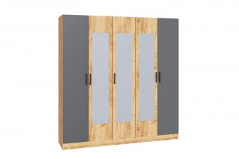 Шкаф 2000 мм Ларс крафт/графит (Микон) в Советском - sovetskij.mebel-e96.ru