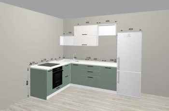 Угловой кухонный гарнитур Санвут 1516х2100 мм в Советском - sovetskij.mebel-e96.ru