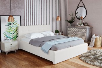 Кровать Лаура с латами Nice White (ИжМ) в Советском - sovetskij.mebel-e96.ru