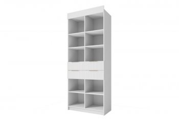 Стеллаж Лавис с ящиками СД 900.1/2 белый софт (ДСВ) в Советском - sovetskij.mebel-e96.ru