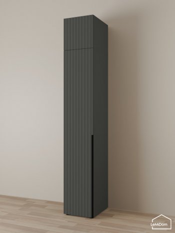 Шкаф с антресолью 400 мм Linnea MHR-1A-1 2450х400х510 (Графит-М 11.1.25) в Советском - sovetskij.mebel-e96.ru
