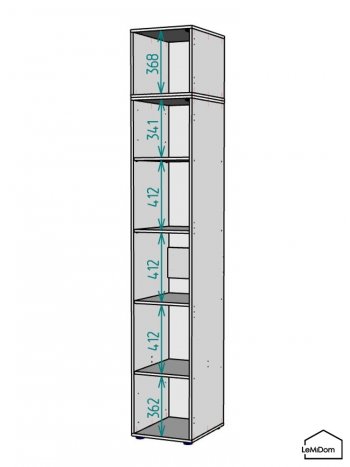 Шкаф с антресолью 400 мм Linnea MHR-1A-2 2450х400х510 (Графит-М 11.1.25) в Советском - sovetskij.mebel-e96.ru