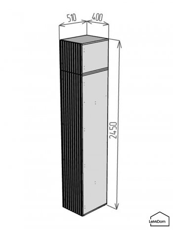 Шкаф с антресолью 400 мм Linnea MHR-1A-2 2450х400х510 (Графит-М 11.1.25) в Советском - sovetskij.mebel-e96.ru