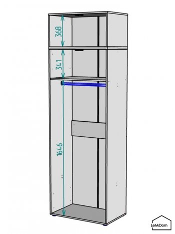 Шкаф с антресолью 800 мм Linnea MHR-2A-1 2450х800х510 (Графит-М 11.1.25) в Советском - sovetskij.mebel-e96.ru