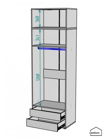 Шкаф с антресолью 800 мм Linnea MHR-2A-3 2450х800х510 (Графит-М 11.1.25) в Советском - sovetskij.mebel-e96.ru