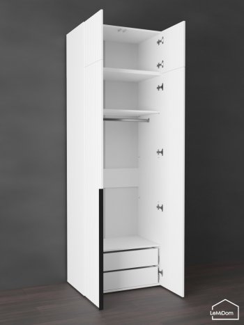 Шкаф с антресолью 800 мм Linnea MHR-2A-3 2450х800х510 (Белый-М 11.1.1) в Советском - sovetskij.mebel-e96.ru