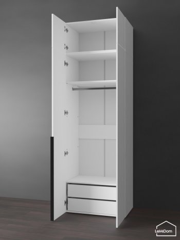 Шкаф с антресолью 800 мм Linnea MHR-2A-3 2450х800х510 (Белый-М 11.1.2) в Советском - sovetskij.mebel-e96.ru