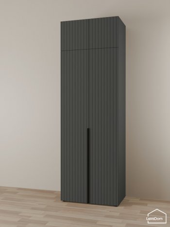 Шкаф с антресолью 800 мм Linnea MHR-2A-3 2450х800х510 (Графит-М 11.1.25) в Советском - sovetskij.mebel-e96.ru