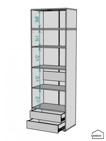 Шкаф с антресолью 800 мм Linnea MHR-2A-4 2450х800х510 (Графит-М 11.1.25) в Советском - sovetskij.mebel-e96.ru