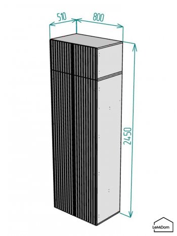 Шкаф с антресолью 800 мм Linnea MHR-2A-4 2450х800х510 (Графит-М 11.1.25) в Советском - sovetskij.mebel-e96.ru