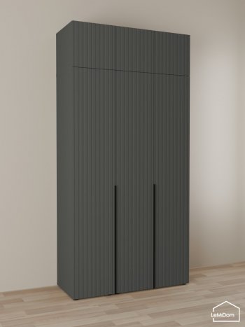Шкаф с антресолью 1200 мм Linnea MHR-3A-1 2450х1200х510 (Графит-М 11.1.25) в Советском - sovetskij.mebel-e96.ru