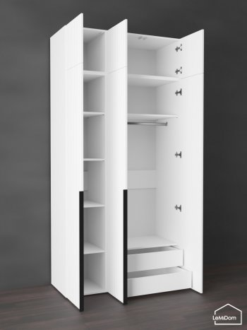 Шкаф с антресолью 1200 мм Linnea MHR-3A-2 2450х1200х510 (Белый-М 11.1.2) в Советском - sovetskij.mebel-e96.ru