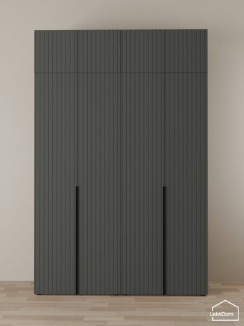 Шкаф с антресолью 1600 мм Linnea MHR-4A-1 2450х1600х510 (Графит-М 11.1.25) в Советском - sovetskij.mebel-e96.ru