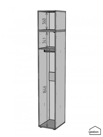 Шкаф с антресолью 400 мм Linnea MHR-1A-1 2450х400х510 (Графит-М 11.1.25) в Советском - sovetskij.mebel-e96.ru