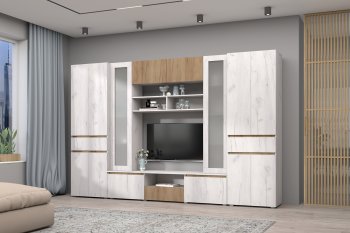 Стенка Лиана комп.2 крафт (Зарон) в Советском - sovetskij.mebel-e96.ru