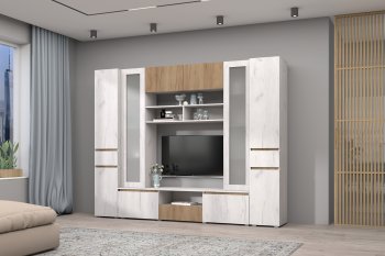 Стенка Лиана комп.3 крафт (Зарон) в Советском - sovetskij.mebel-e96.ru