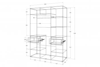 Шкаф 1600 мм Лиана графит (Зарон) в Советском - sovetskij.mebel-e96.ru