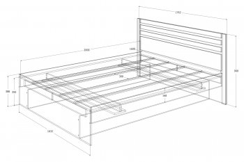 Кровать двуспальная Лиана графит (Зарон) в Советском - sovetskij.mebel-e96.ru