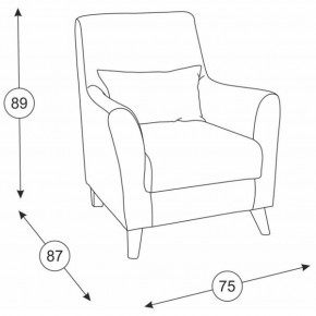 Либерти кресло, ткань ТК 231, ШхГхВ 75х87х89 см. в Советском - sovetskij.mebel-e96.ru