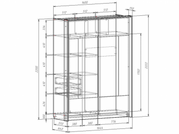 Шкаф-купе 1600 мм Либерти (Росток) в Советском - sovetskij.mebel-e96.ru