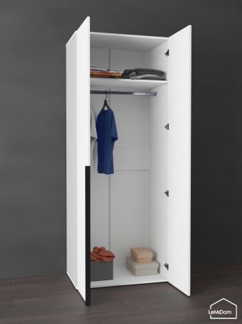 Шкаф Linnea MHR-2 2050х800х510 (Белый-М 11.1.1) в Советском - sovetskij.mebel-e96.ru