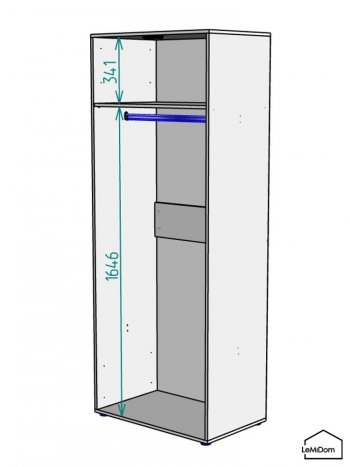Шкаф Linnea MHR-2 2050х800х510 (ДВ-М 11.1.25) в Советском - sovetskij.mebel-e96.ru