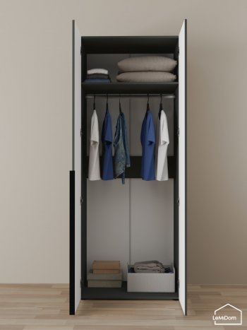 Шкаф Linnea MHR-2 2050х800х510 (Графит-М 11.1.25) в Советском - sovetskij.mebel-e96.ru
