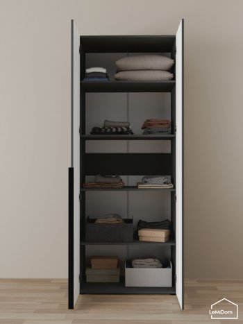 Шкаф Linnea MHR-2-2 2050х800х510 (Графит-М 11.1.25) в Советском - sovetskij.mebel-e96.ru