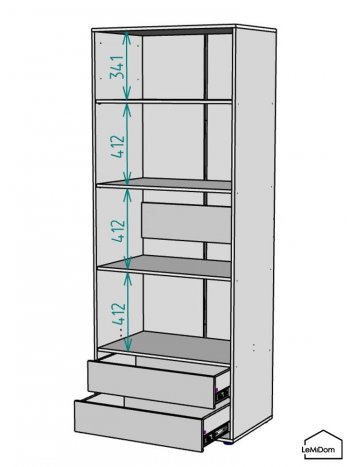 Шкаф Linnea MHR-2-3 2050х800х510 (Графит-М 11.1.25) в Советском - sovetskij.mebel-e96.ru