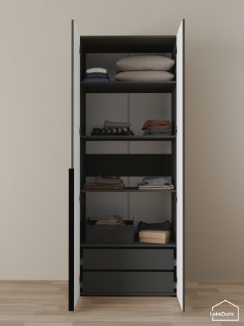 Шкаф Linnea MHR-2-3 2050х800х510 (Графит-М 11.1.25) в Советском - sovetskij.mebel-e96.ru