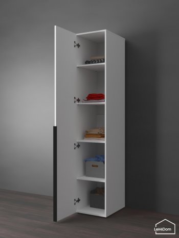 Шкаф Linnea MHR-1-2 2050х400х510 (Белый-М 11.1.2) в Советском - sovetskij.mebel-e96.ru