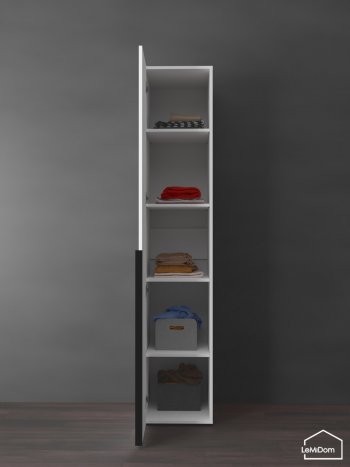 Шкаф Linnea MHR-1-2 2050х400х510 (Белый-М 11.1.2) в Советском - sovetskij.mebel-e96.ru