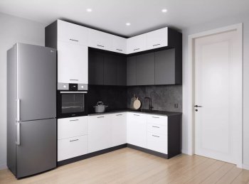 Кухонный гарнитур угловой Лофт 2200*1700 мм (Санвут) в Советском - sovetskij.mebel-e96.ru