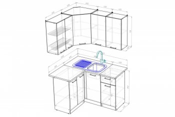 Кухонный гарнитур Лоретта прайм 1200х1400 мм (Герда) в Советском - sovetskij.mebel-e96.ru