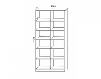 Шкаф распашной 1000 мм М6-2.4 Б+Б 100 (М6) в Советском - sovetskij.mebel-e96.ru