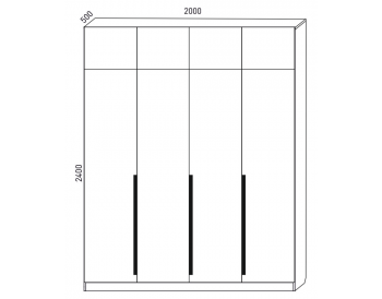 Шкаф распашной 2000 мм М6-4.2 Б+П+Б 200 + антресоль + 4 ящика (М6) в Советском - sovetskij.mebel-e96.ru