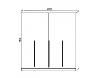 Шкаф распашной 2000 мм М6-4.4 Б+Б+Б+Б (М6) в Советском - sovetskij.mebel-e96.ru