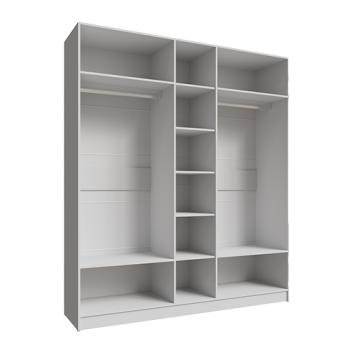 Шкаф Мадрид 2000 мм с зеркалом, белый (Текс) в Советском - sovetskij.mebel-e96.ru