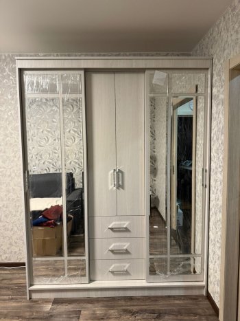 Шкаф-купе Маэстро 1700 мм (Ясень белый) (БТС) в Советском - sovetskij.mebel-e96.ru