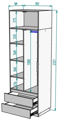 Шкаф 800 мм Мальта light H297 + Антресоль HA2 в Советском - sovetskij.mebel-e96.ru