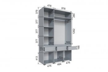 Шкаф 1500 мм Мерида серый камень/графит (Микон) в Советском - sovetskij.mebel-e96.ru