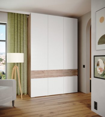 Шкаф 1500 мм Мерида крафт табачный/белый (Микон) в Советском - sovetskij.mebel-e96.ru