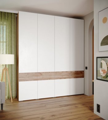 Шкаф 2000 мм Мерида крафт табачный/белый (Микон) в Советском - sovetskij.mebel-e96.ru