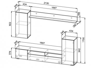 Стенка МГС-4 белый (СВ) в Советском - sovetskij.mebel-e96.ru